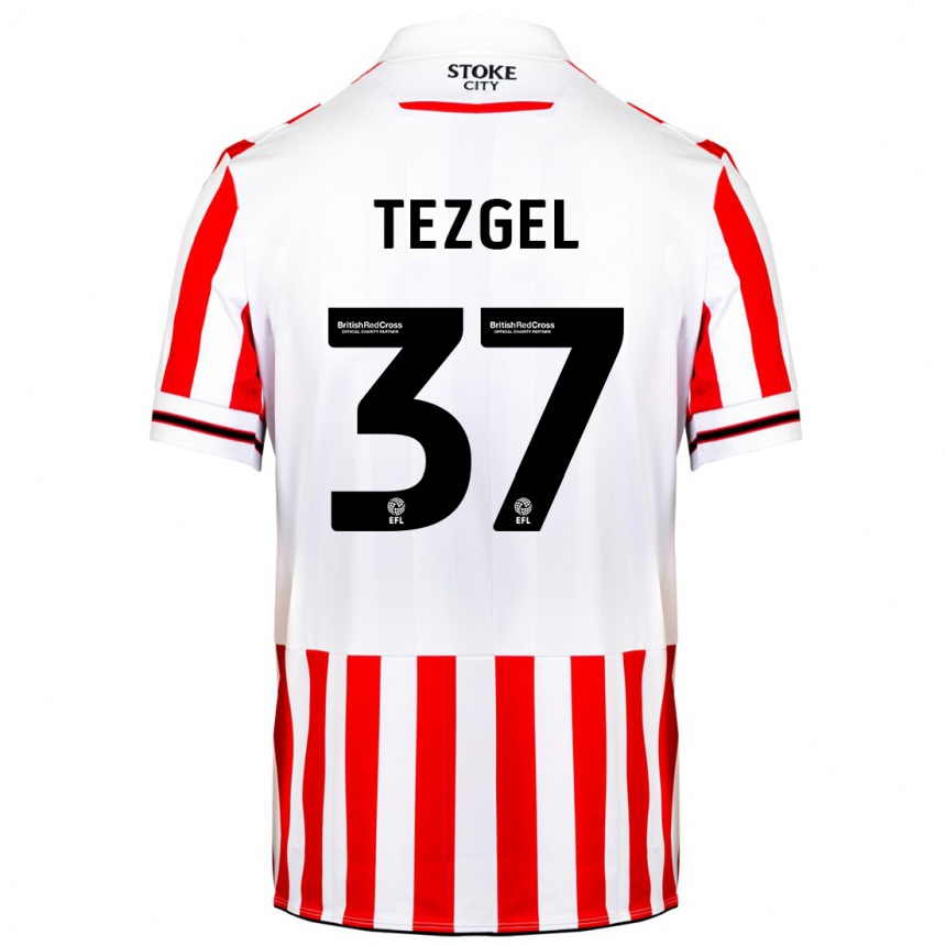 Women Football Emre Tezgel #37 Red White Home Jersey 2023/24 T-Shirt