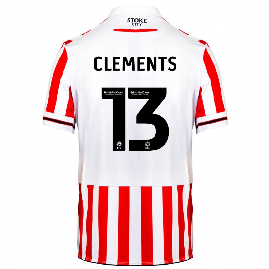 Women Football Daisy Clements #13 Red White Home Jersey 2023/24 T-Shirt