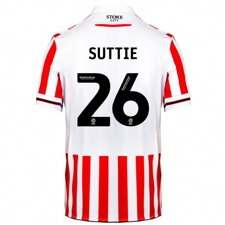 Women Football Arabella Suttie #26 Red White Home Jersey 2023/24 T-Shirt