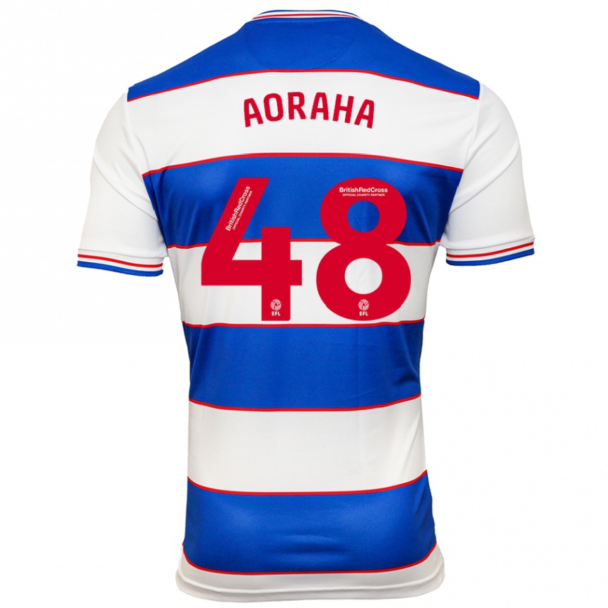 Women Football Alexander Aoraha #48 White Blue Home Jersey 2023/24 T-Shirt
