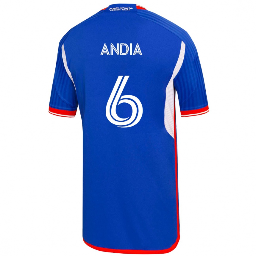Women Football Yonathan Andía #6 Blue Home Jersey 2023/24 T-Shirt