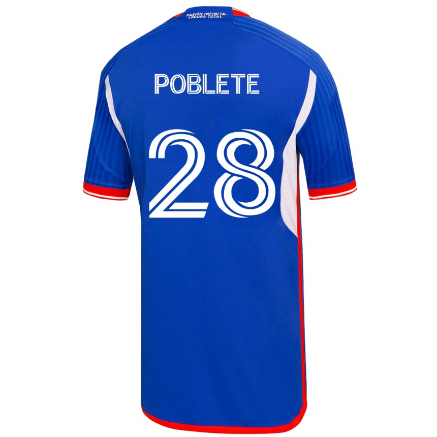 Women Football Israel Poblete #28 Blue Home Jersey 2023/24 T-Shirt