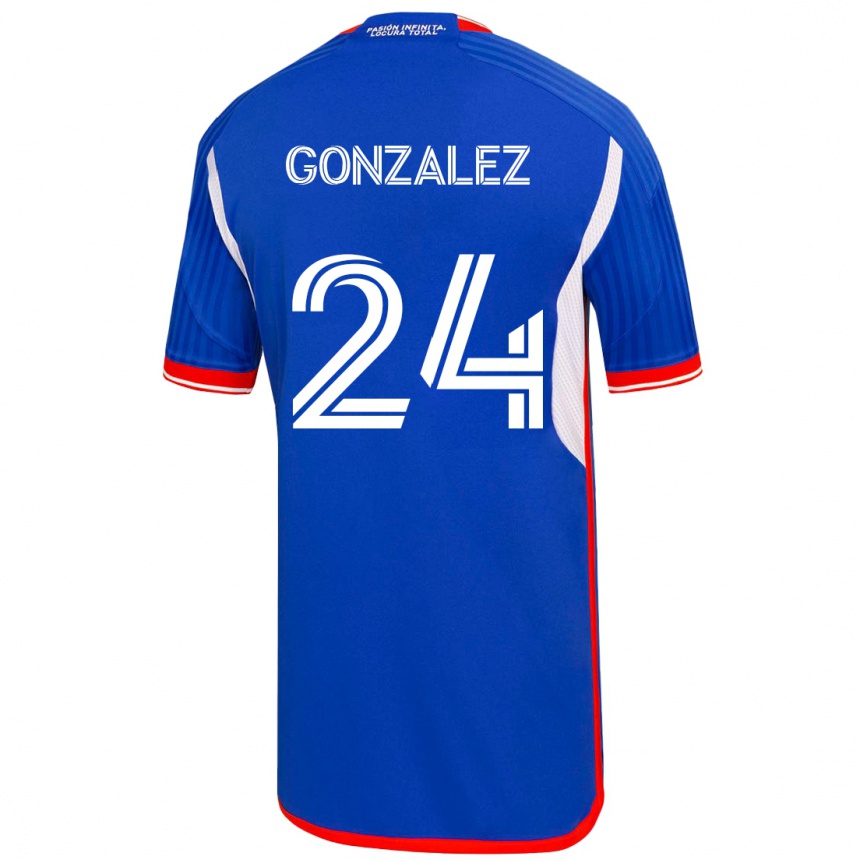 Women Football Emma González #24 Blue Home Jersey 2023/24 T-Shirt