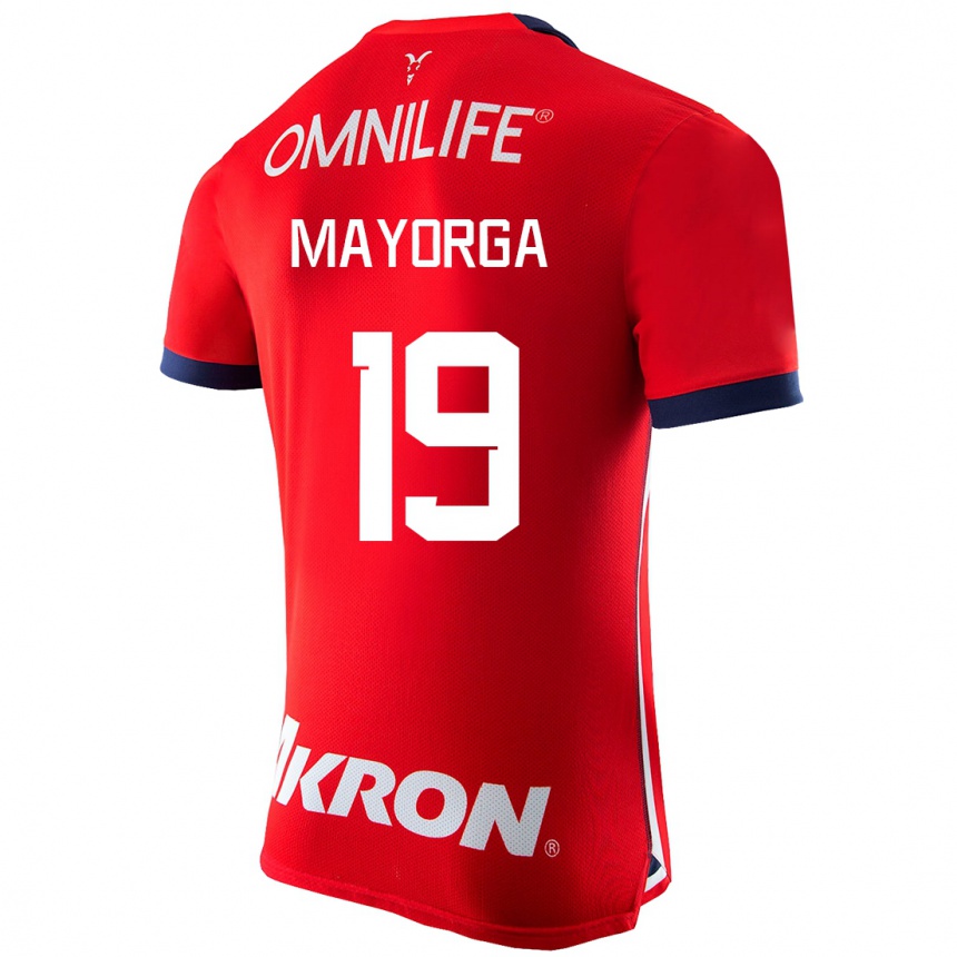 Women Football Alejandro Mayorga #19 Red Home Jersey 2023/24 T-Shirt