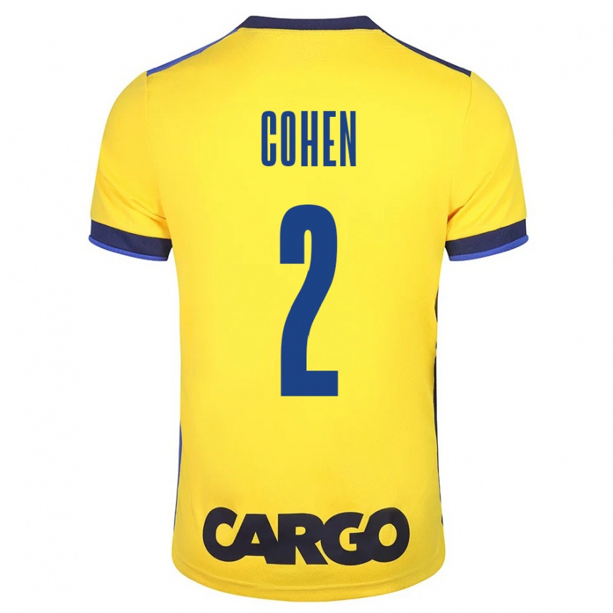 Women Football Avishay Cohen #2 Yellow Home Jersey 2023/24 T-Shirt