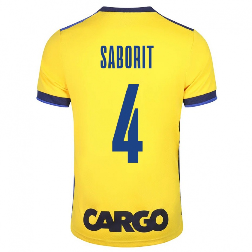 Women Football Enric Saborit #4 Yellow Home Jersey 2023/24 T-Shirt