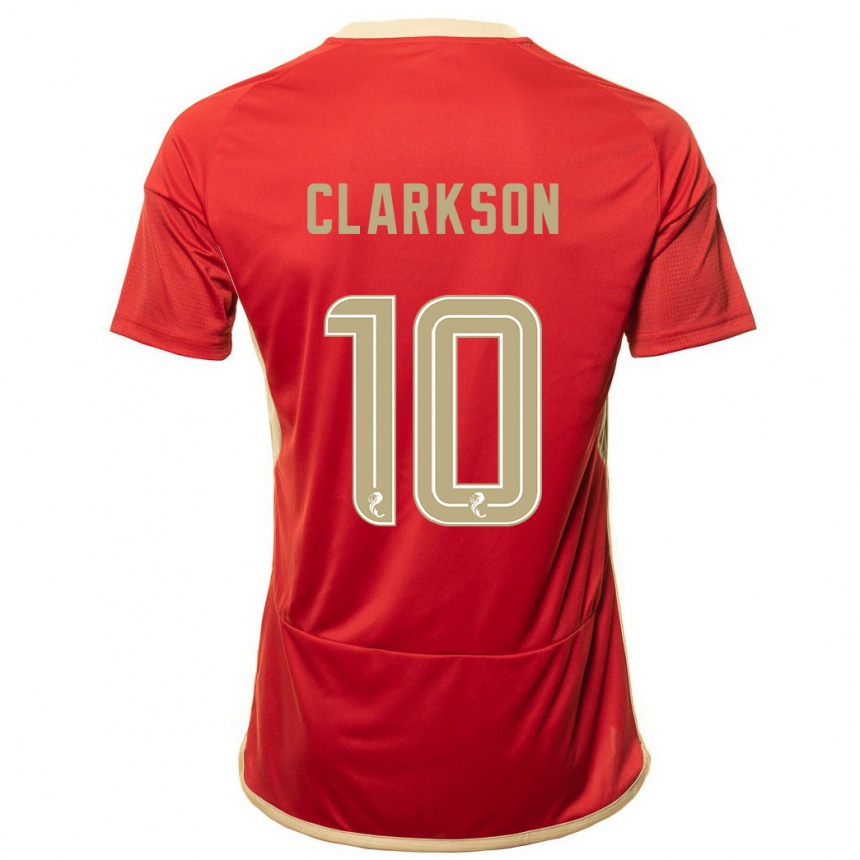 Women Football Leighton Clarkson #10 Red Home Jersey 2023/24 T-Shirt