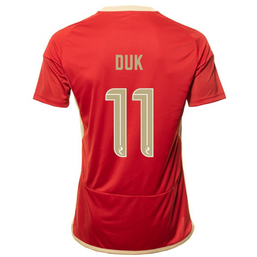 Women Football Duk #11 Red Home Jersey 2023/24 T-Shirt