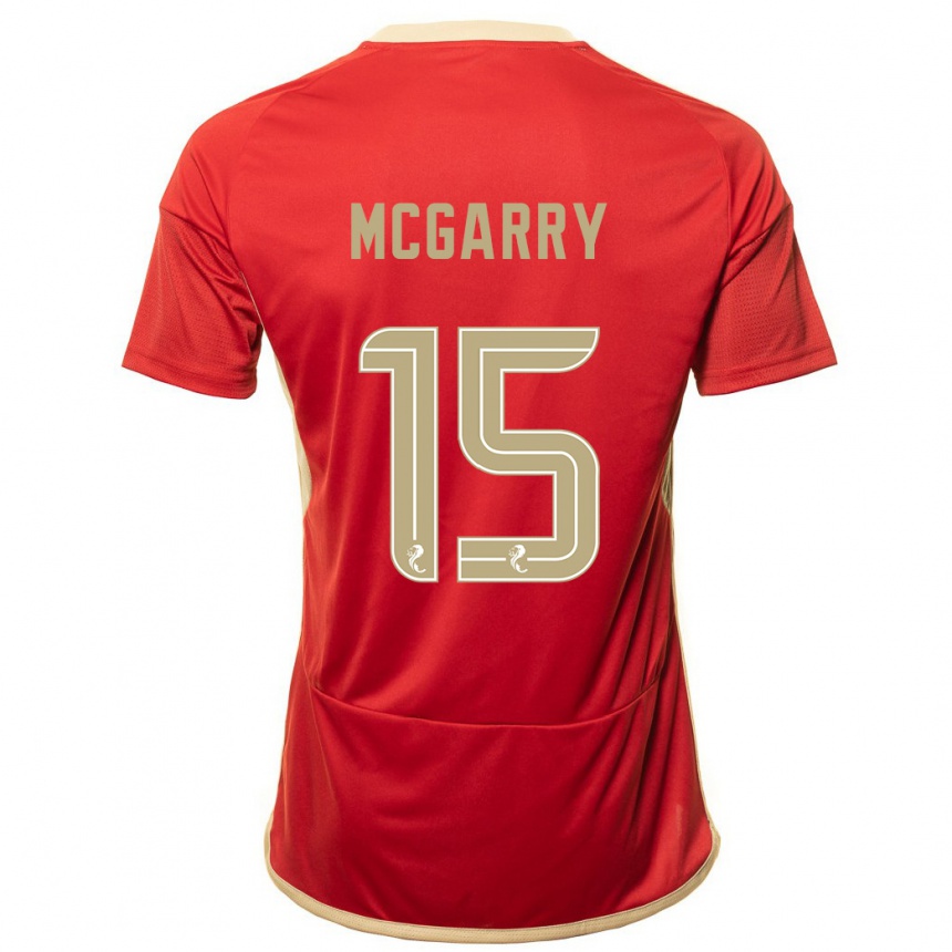 Women Football James Mcgarry #15 Red Home Jersey 2023/24 T-Shirt