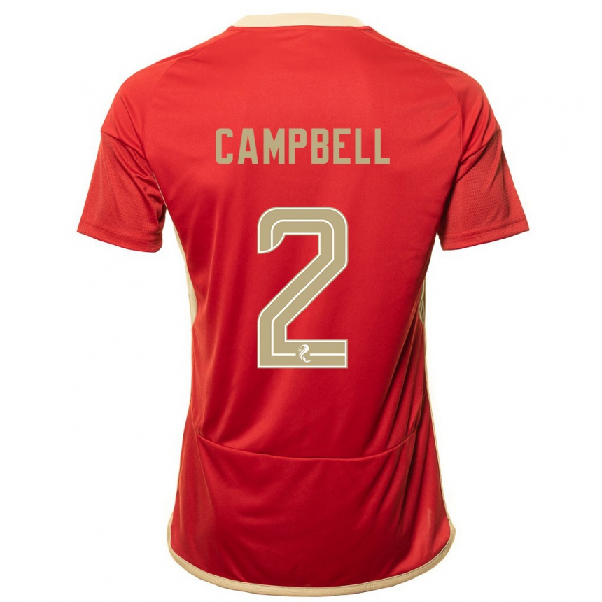 Women Football Loren Campbell #2 Red Home Jersey 2023/24 T-Shirt