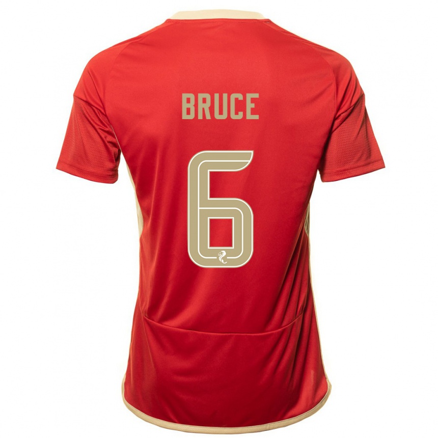 Women Football Natasha Bruce #6 Red Home Jersey 2023/24 T-Shirt