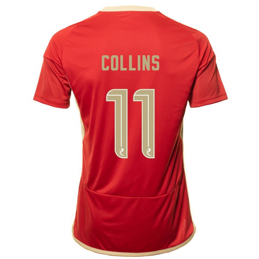 Women Football Bailley Collins #11 Red Home Jersey 2023/24 T-Shirt