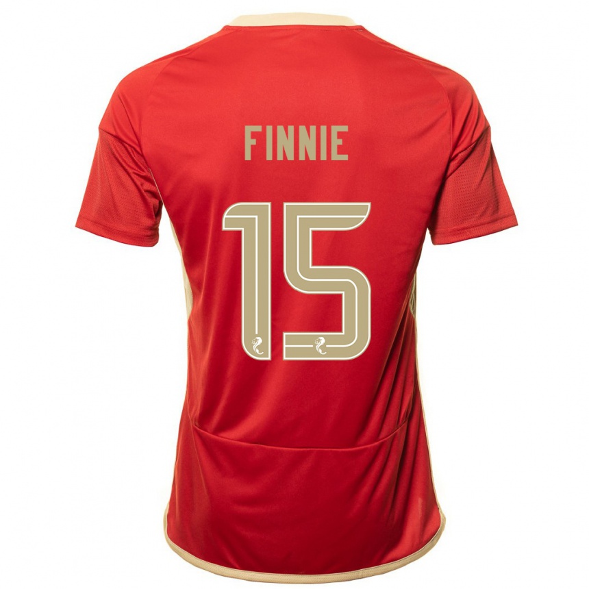 Women Football Maddison Finnie #15 Red Home Jersey 2023/24 T-Shirt