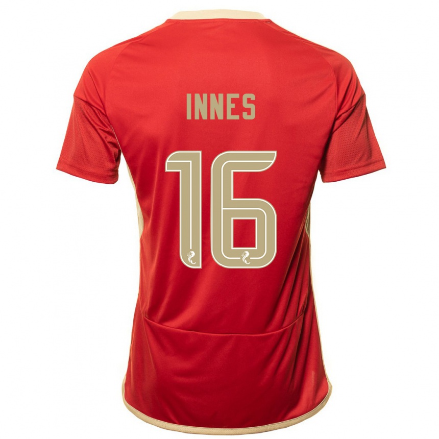 Women Football Hannah Innes #16 Red Home Jersey 2023/24 T-Shirt