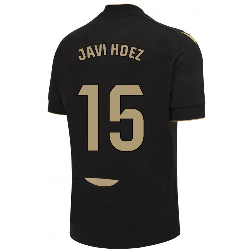 Women Football Javi Hernández #15 Black Away Jersey 2023/24 T-Shirt