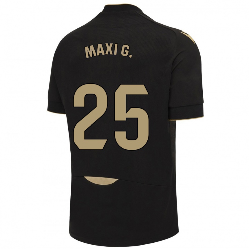 Women Football Maxi Gómez #25 Black Away Jersey 2023/24 T-Shirt