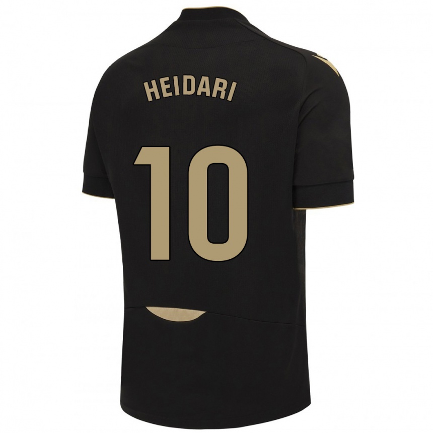 Women Football Arman Heidari #10 Black Away Jersey 2023/24 T-Shirt