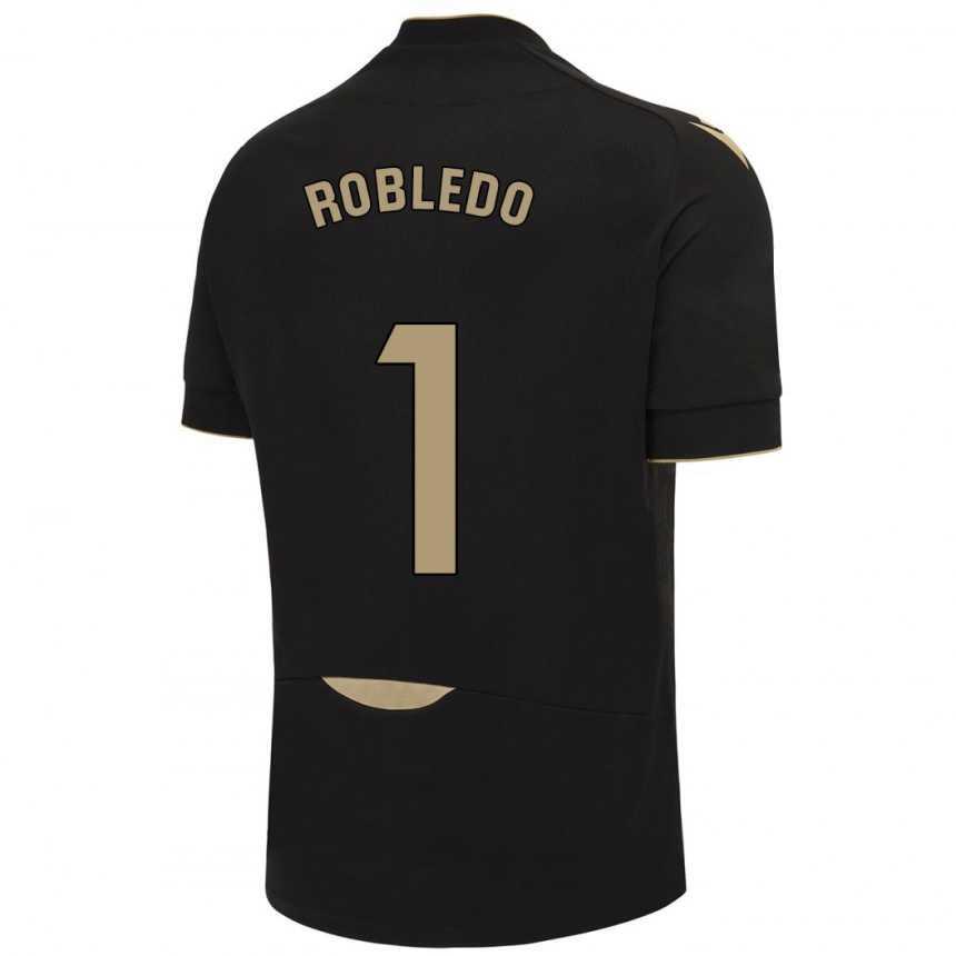 Women Football Robledo #1 Black Away Jersey 2023/24 T-Shirt