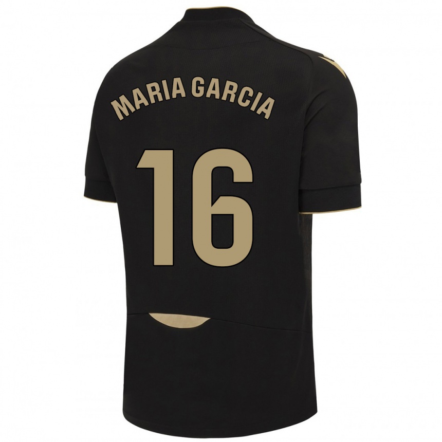 Women Football Maria García Fernández #16 Black Away Jersey 2023/24 T-Shirt