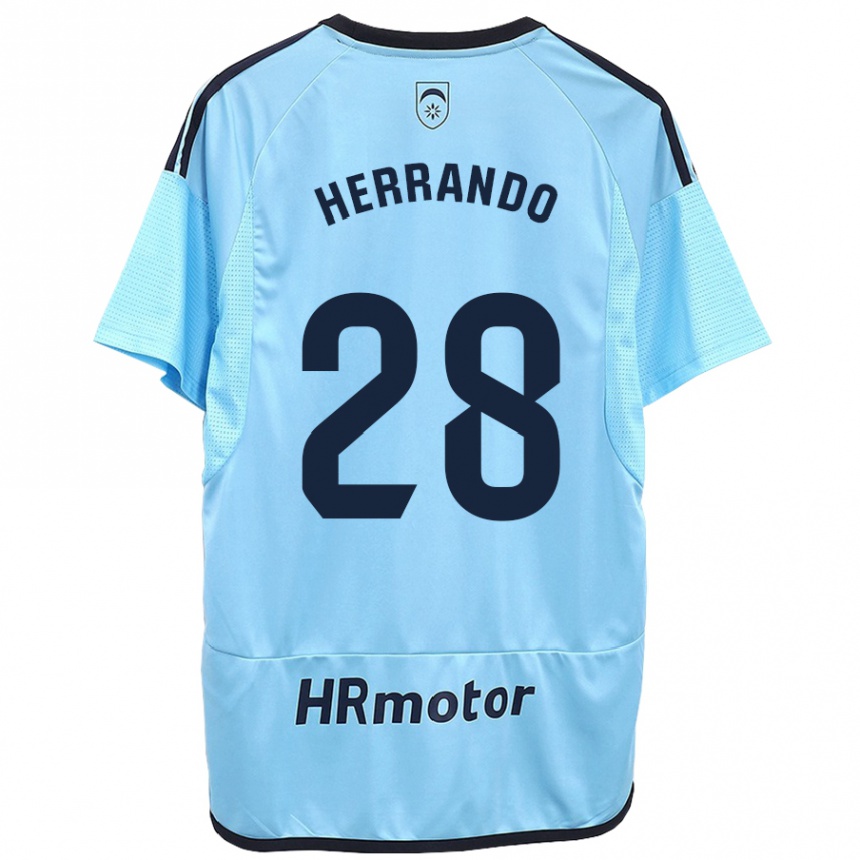 Women Football Jorge Herrando #28 Blue Away Jersey 2023/24 T-Shirt