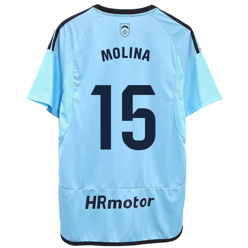 Women Football Guillem Molina #15 Blue Away Jersey 2023/24 T-Shirt