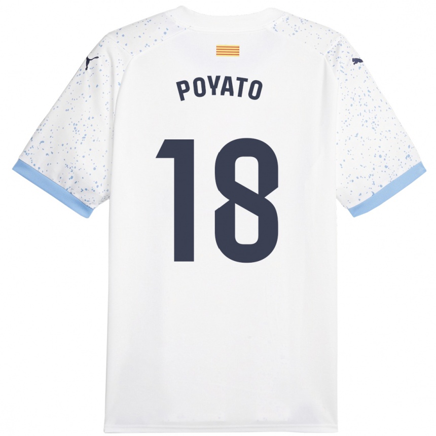 Women Football Marina Poyato #18 White Away Jersey 2023/24 T-Shirt