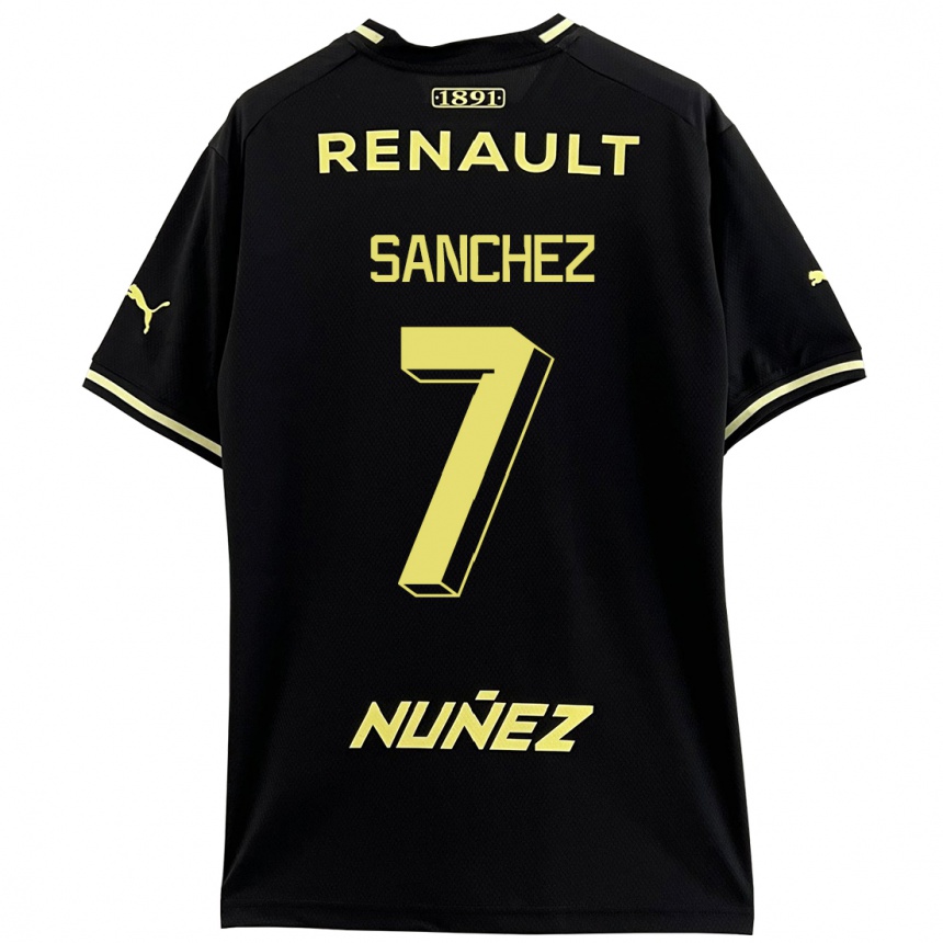 Women Football Carlos Sánchez #7 Black Away Jersey 2023/24 T-Shirt