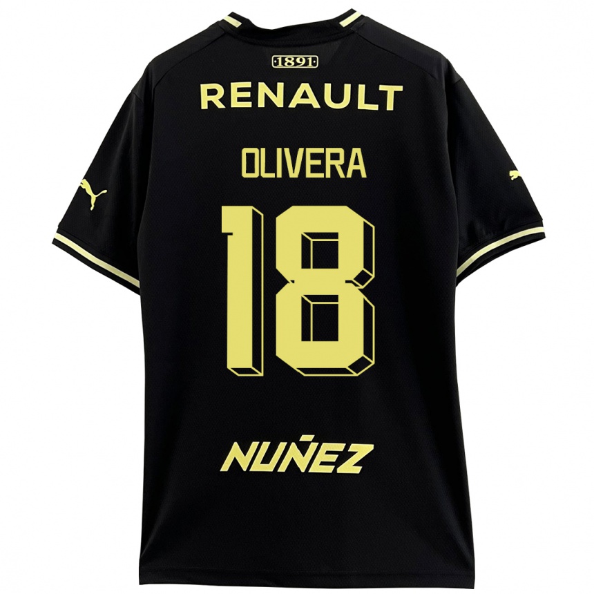 Women Football Maximiliano Olivera #18 Black Away Jersey 2023/24 T-Shirt