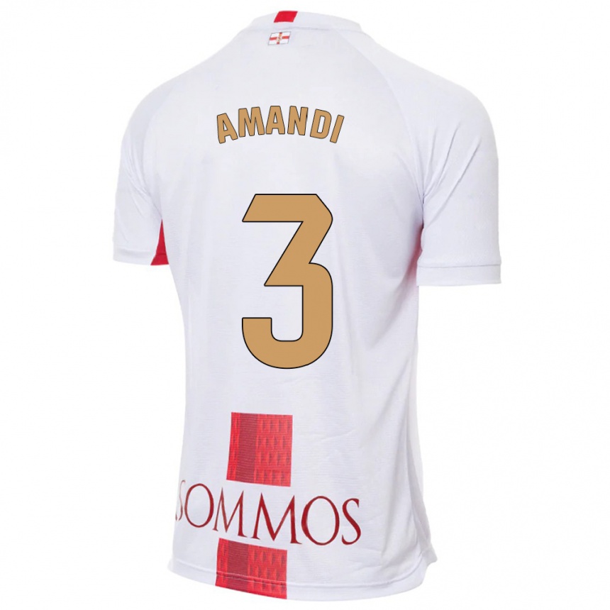 Women Football Iván Amandi #3 White Away Jersey 2023/24 T-Shirt