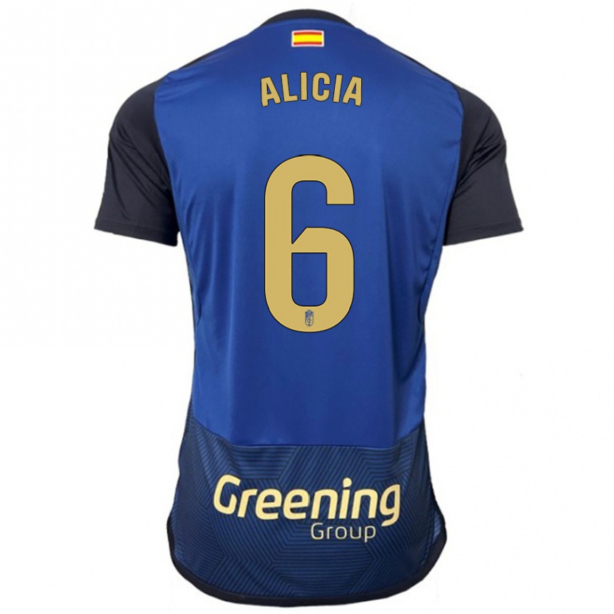 Women Football Alicia #6 Navy Away Jersey 2023/24 T-Shirt