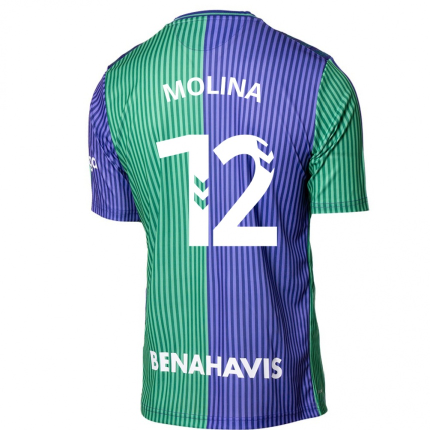 Women Football Manu Molina #12 Green Blue Away Jersey 2023/24 T-Shirt