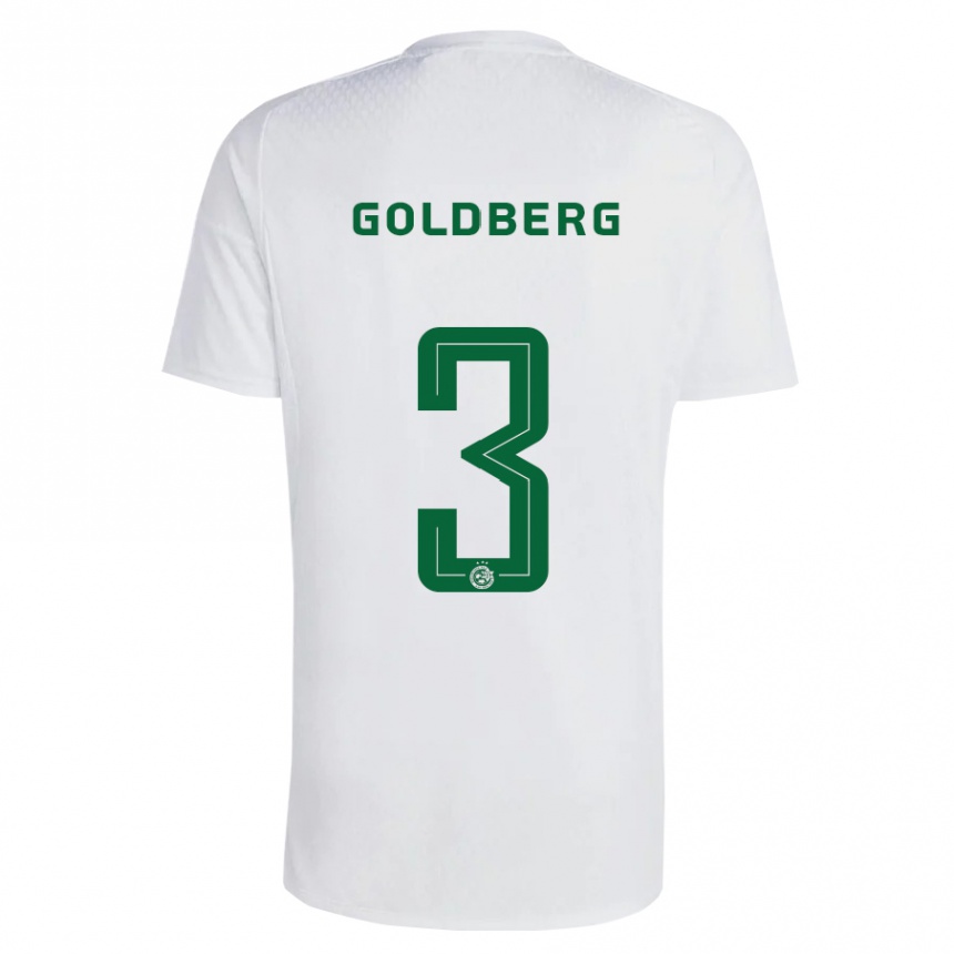 Women Football Shon Goldberg #3 Green Blue Away Jersey 2023/24 T-Shirt