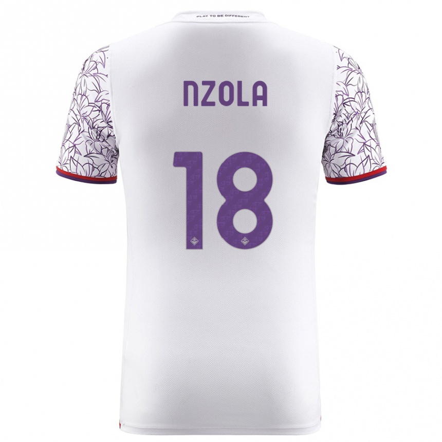Women Football M'bala Nzola #18 White Away Jersey 2023/24 T-Shirt