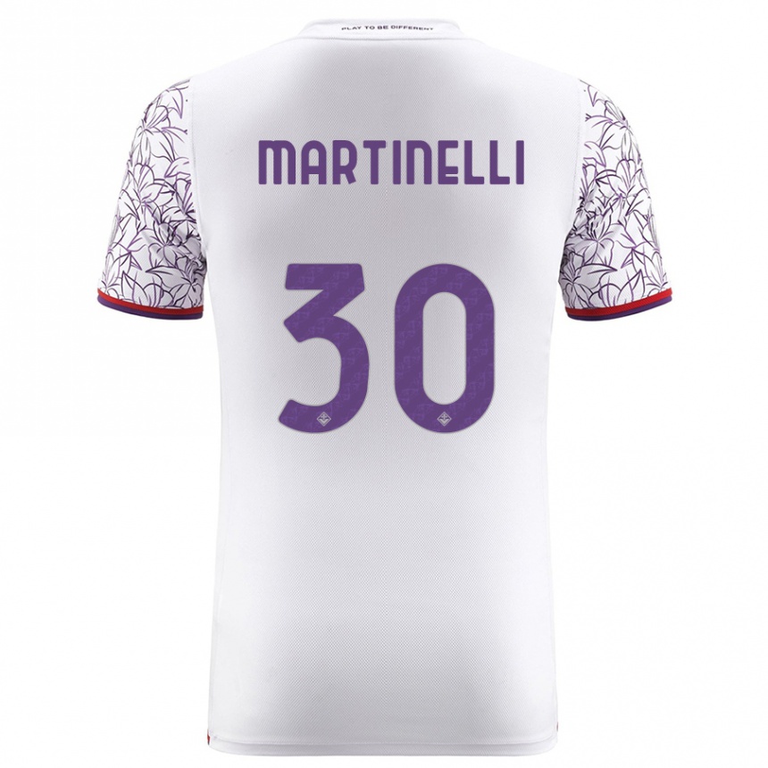 Women Football Tommaso Martinelli #30 White Away Jersey 2023/24 T-Shirt