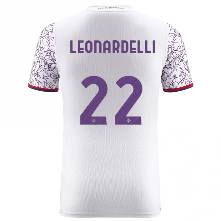 Women Football Pietro Leonardelli #22 White Away Jersey 2023/24 T-Shirt