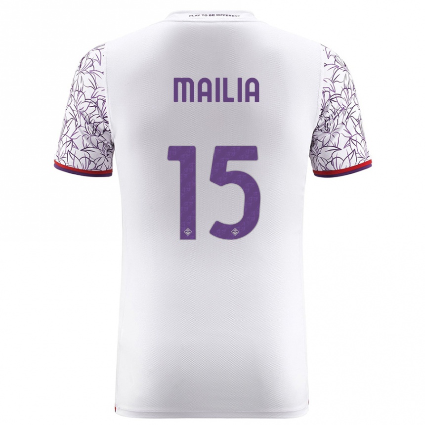 Women Football Siria Mailia #15 White Away Jersey 2023/24 T-Shirt