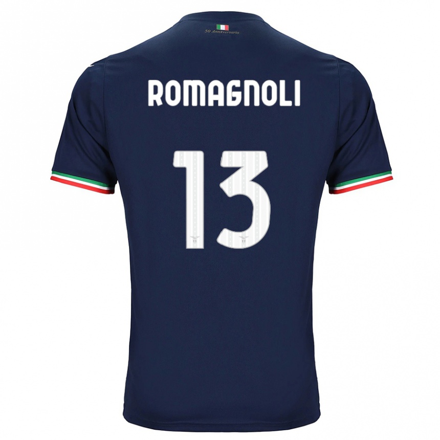 Women Football Alessio Romagnoli #13 Navy Away Jersey 2023/24 T-Shirt