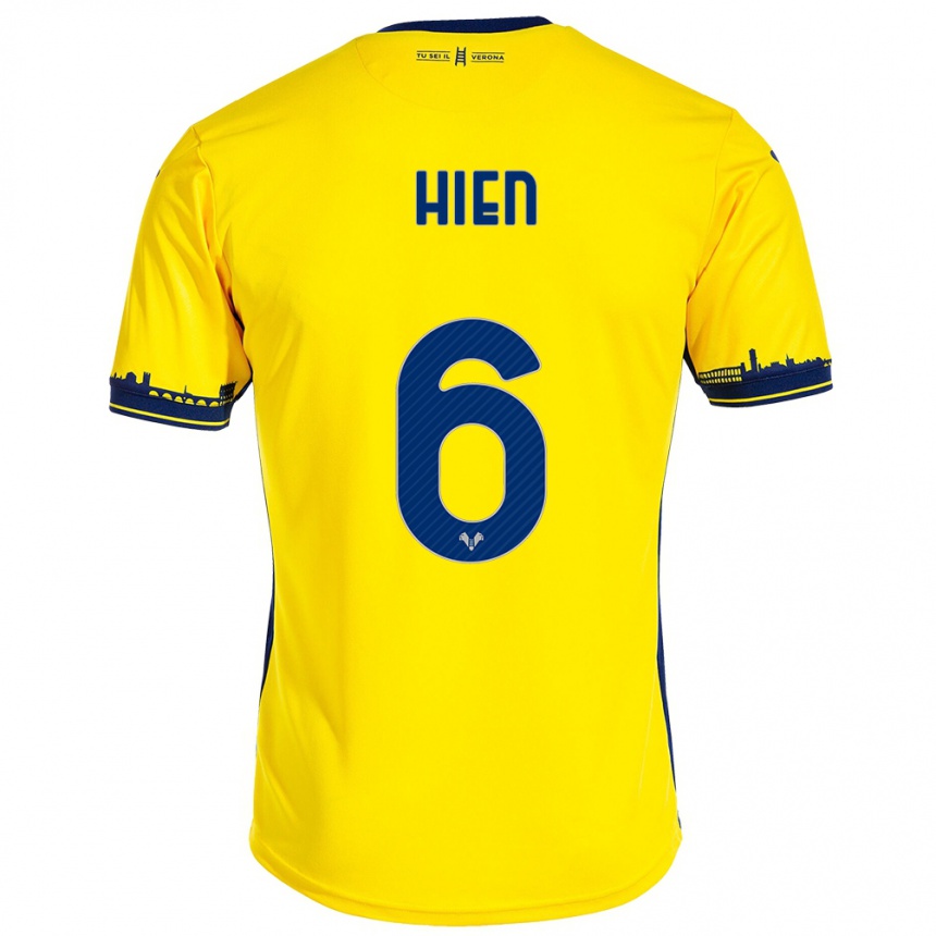 Women Football Isak Hien #6 Yellow Away Jersey 2023/24 T-Shirt