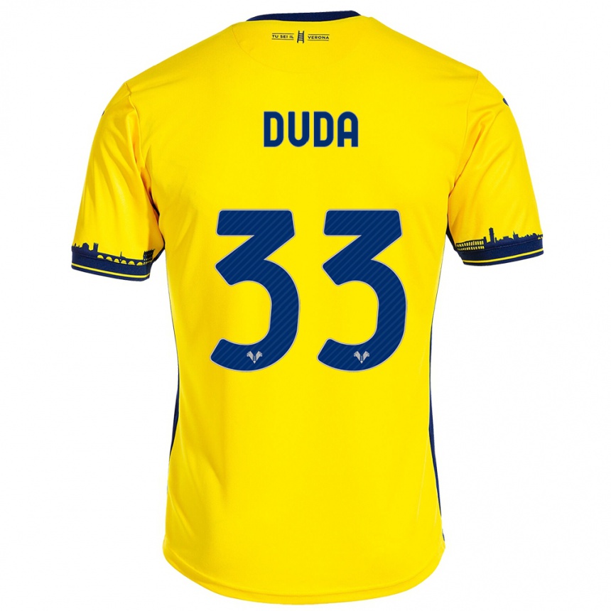 Women Football Ondrej Duda #33 Yellow Away Jersey 2023/24 T-Shirt