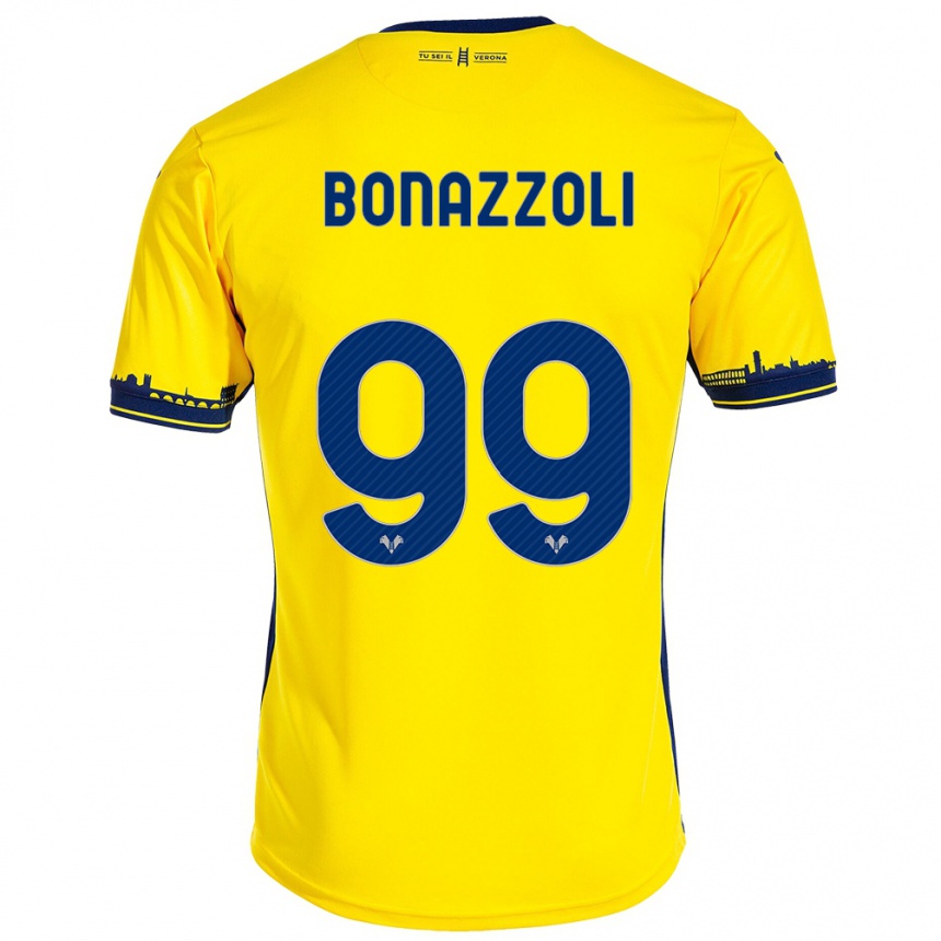 Women Football Federico Bonazzoli #99 Yellow Away Jersey 2023/24 T-Shirt