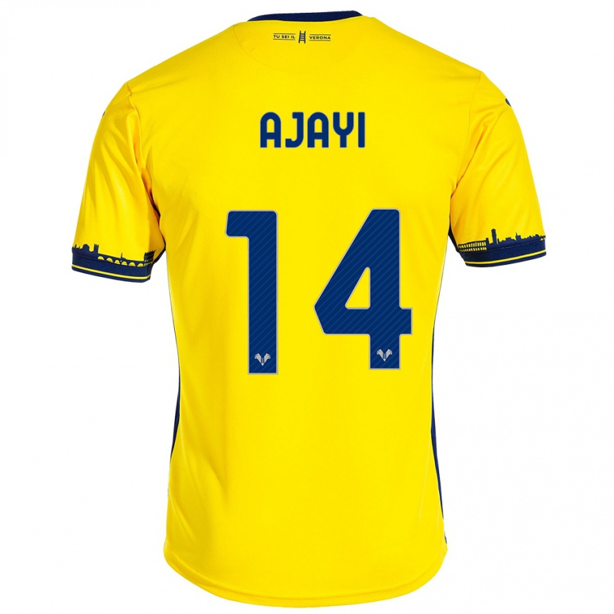 Women Football Junior Ajayi #14 Yellow Away Jersey 2023/24 T-Shirt