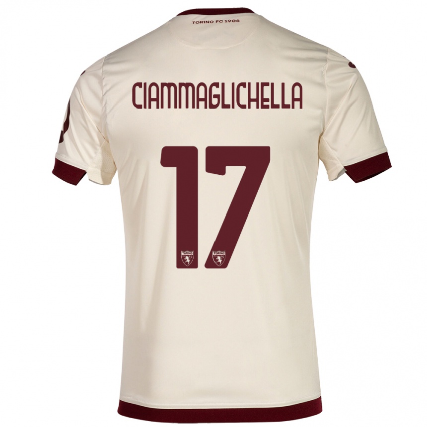Women Football Aaron Ciammaglichella #17 Champagne Away Jersey 2023/24 T-Shirt