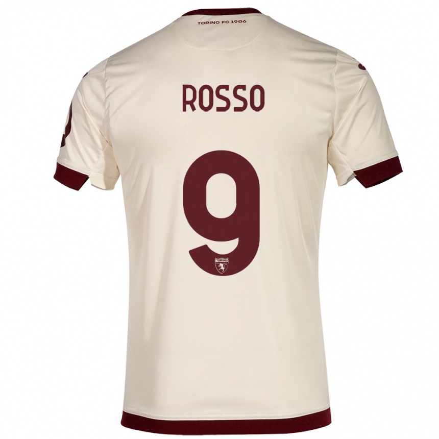 Women Football Eleonora Rosso #9 Champagne Away Jersey 2023/24 T-Shirt