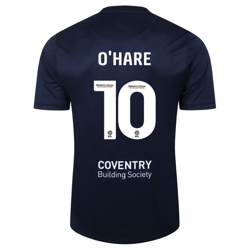 Women Football Callum O'hare #10 Red Navy Away Jersey 2023/24 T-Shirt