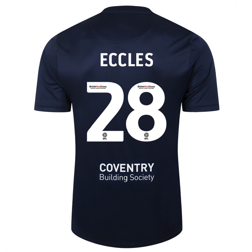 Women Football Josh Eccles #28 Red Navy Away Jersey 2023/24 T-Shirt