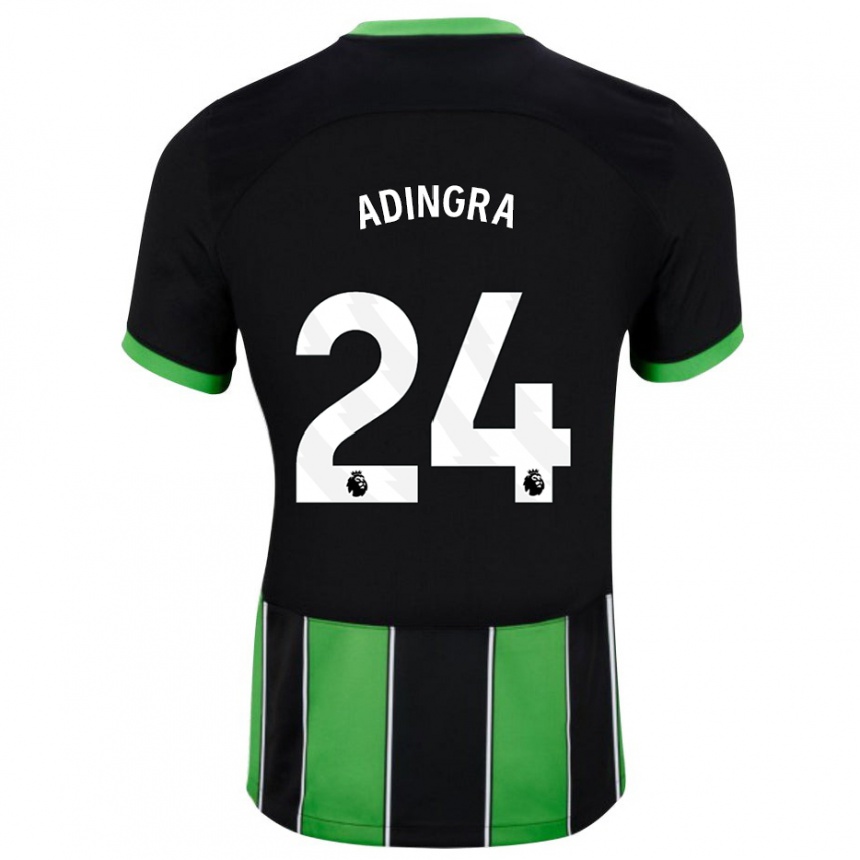 Women Football Simon Adingra #24 Black Green Away Jersey 2023/24 T-Shirt