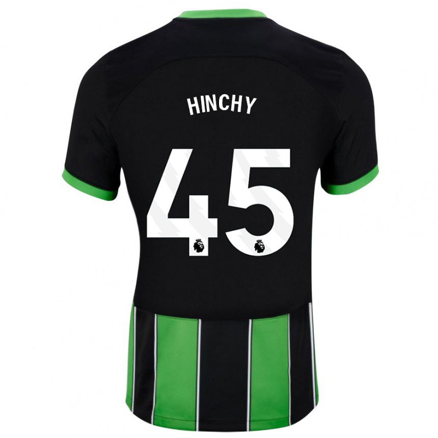 Women Football Jack Hinchy #45 Black Green Away Jersey 2023/24 T-Shirt