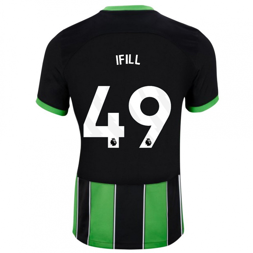 Women Football Marcus Ifill #49 Black Green Away Jersey 2023/24 T-Shirt