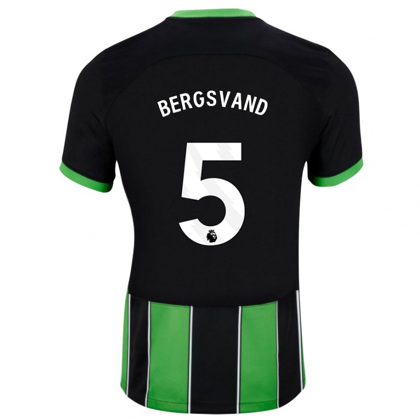 Women Football Guro Bergsvand #5 Black Green Away Jersey 2023/24 T-Shirt