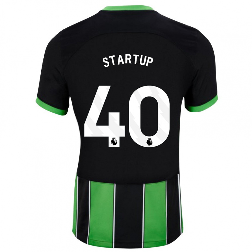 Women Football Katie Startup #40 Black Green Away Jersey 2023/24 T-Shirt